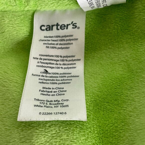 Carters Owl Plush Security Blanket Lovey Green Gray Baby Comfort Replacement - Picture 5 of 6